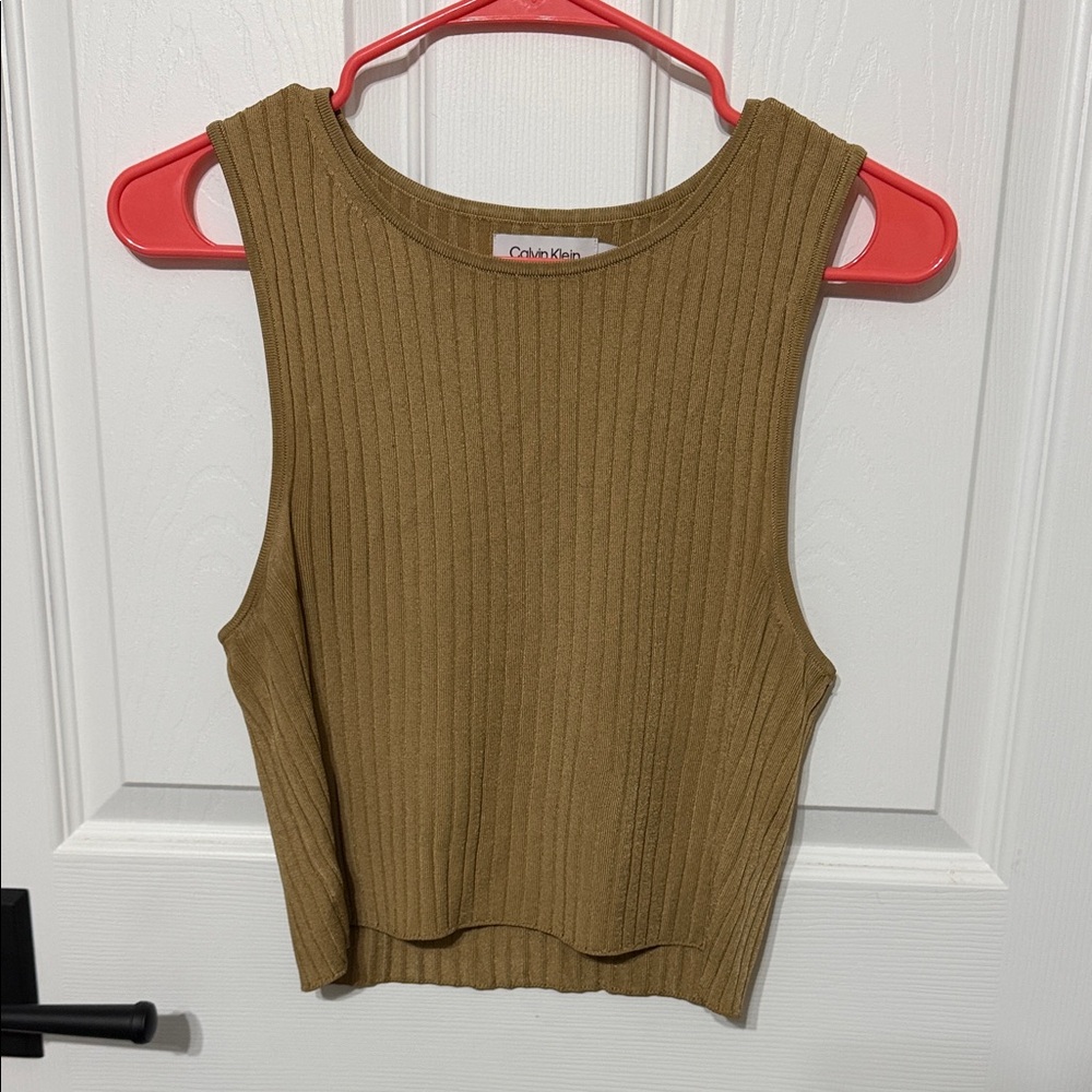 Calvin Klein Women's Camel Ribbed Tank Top
